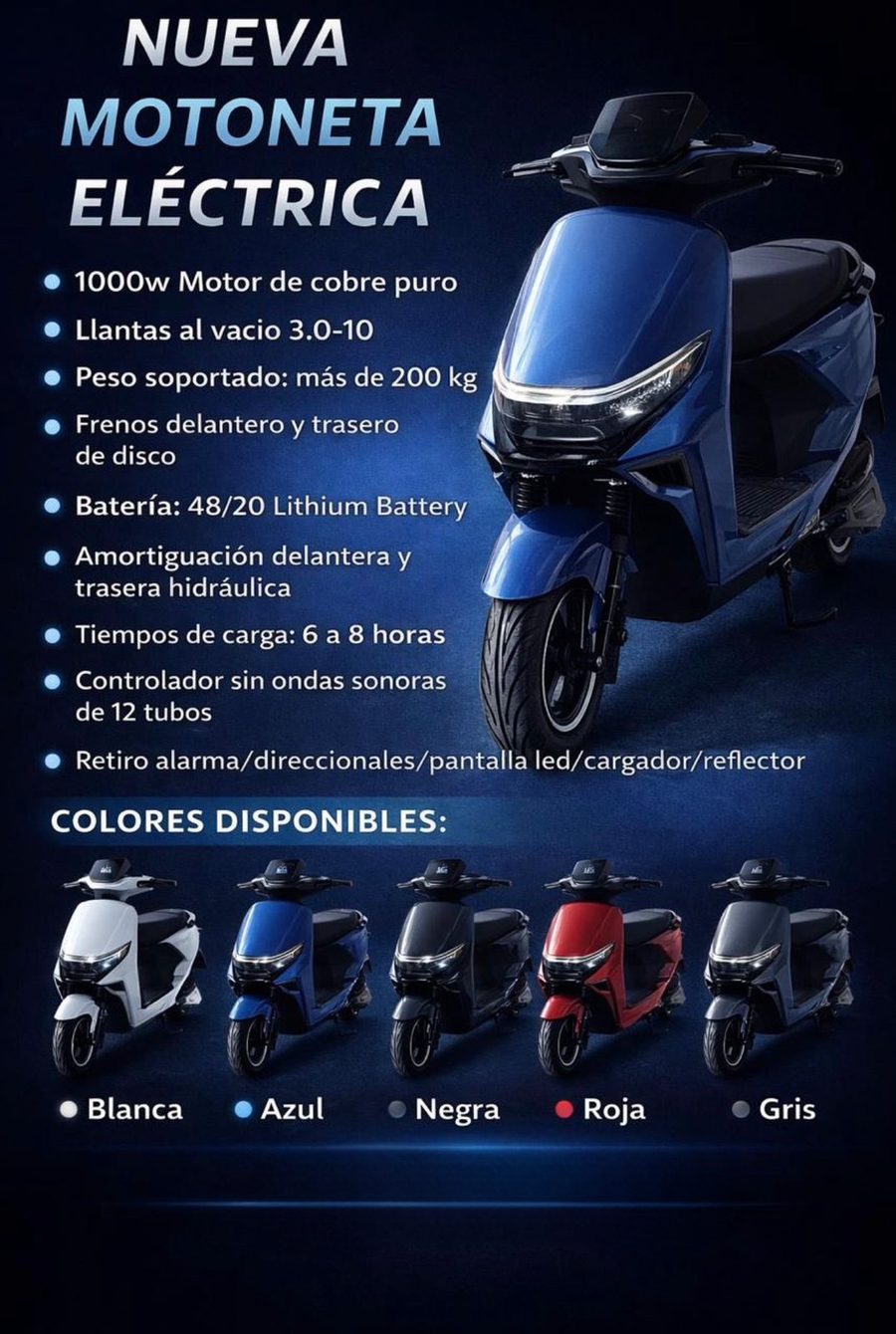 Ficha técnica de la pasola eléctrica